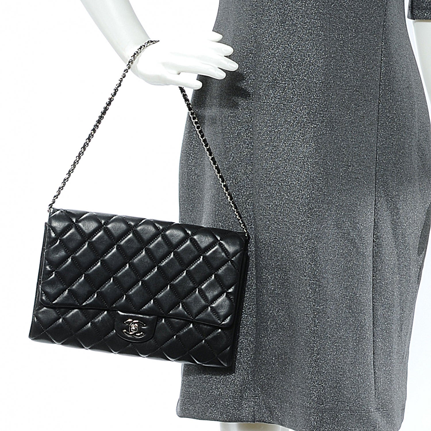 Chanel Lambskin Quilted Clutch Flap Black 2 of 9