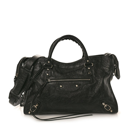 Balenciaga Chevre Silver Metallic Edge Hardware City Black 1 of 12