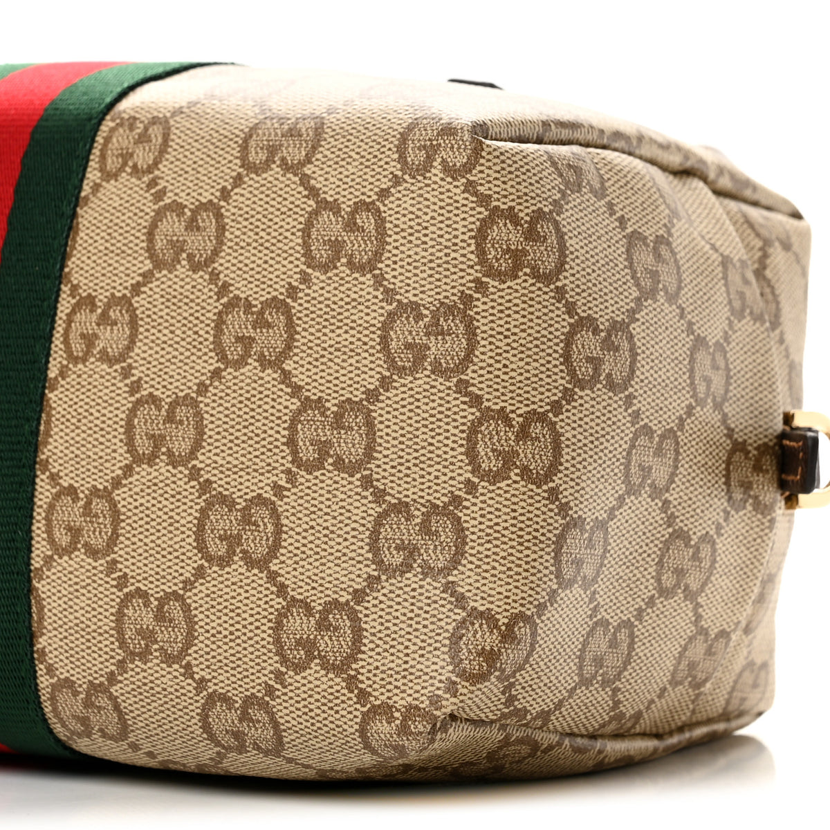 Gucci GG Monogram Web Mini Boston Bag Sand Dark Brown 10 of 11