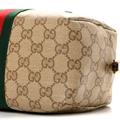 Gucci GG Monogram Web Mini Boston Bag Sand Dark Brown 10 of 11