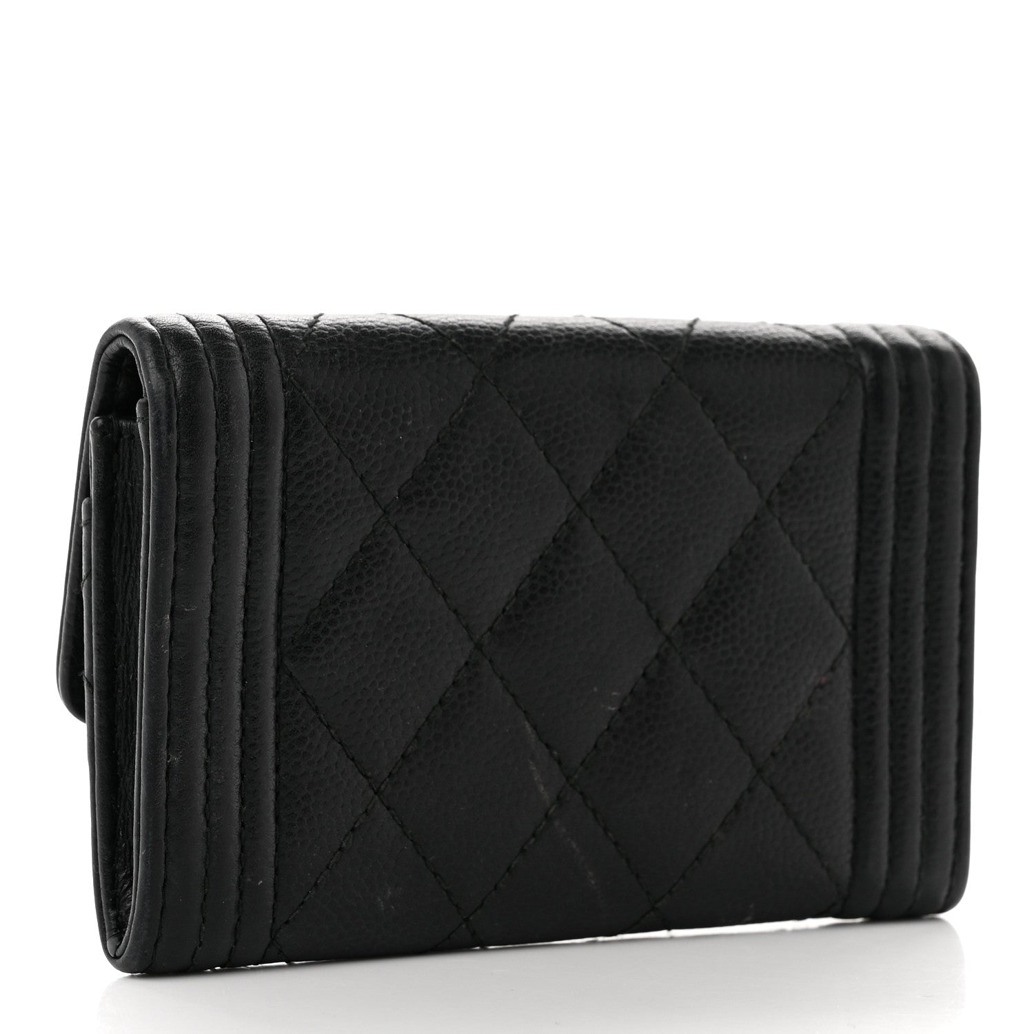 Chanel Caviar Quilted Boy Flap Card Holder Black 3 of 9