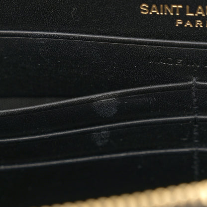Saint Laurent Smooth Calfskin Small Classic Monogram Portefeuille On Chain Black 10 of 13