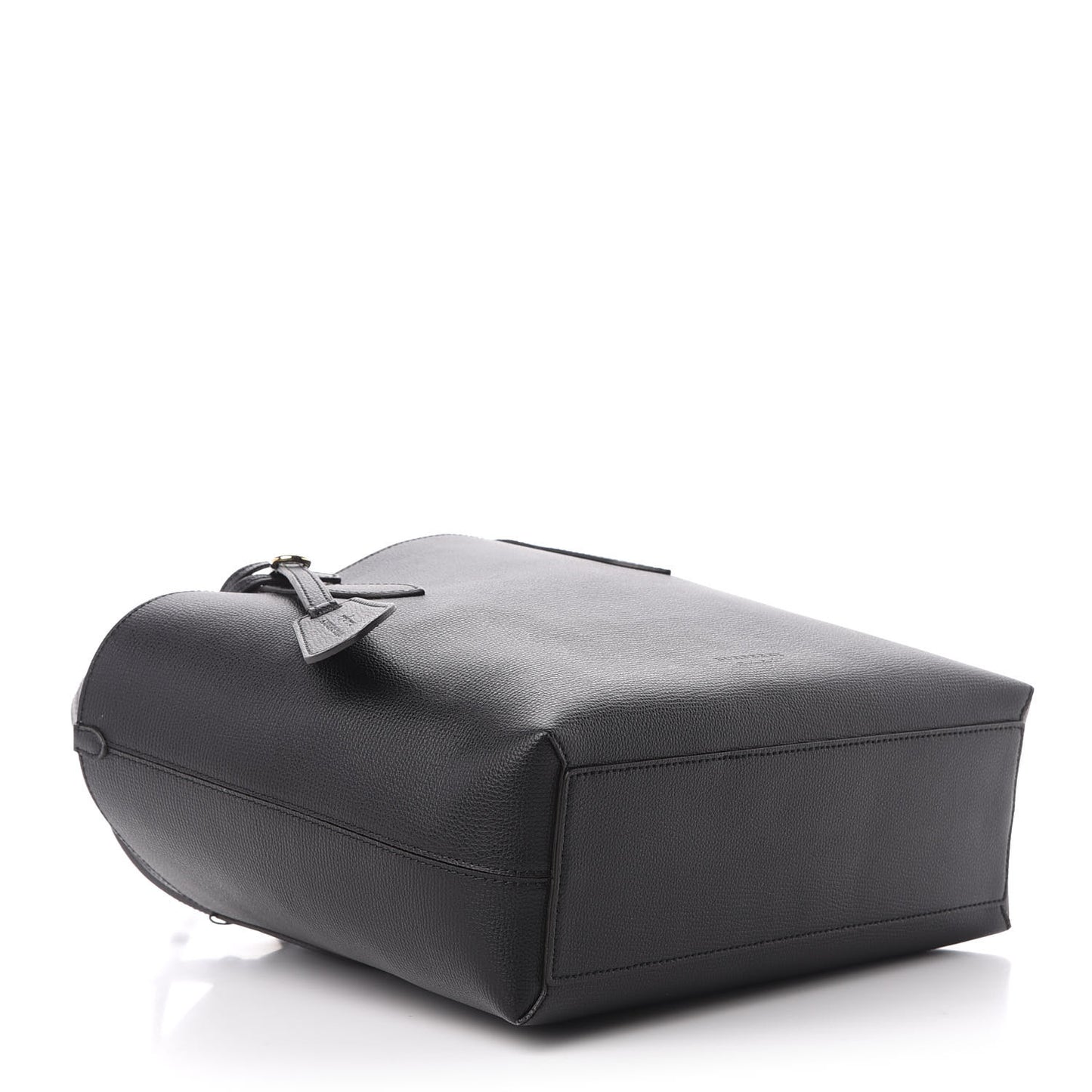 Grainy Calfskin Haymarket Check Small Reversible Tote Black