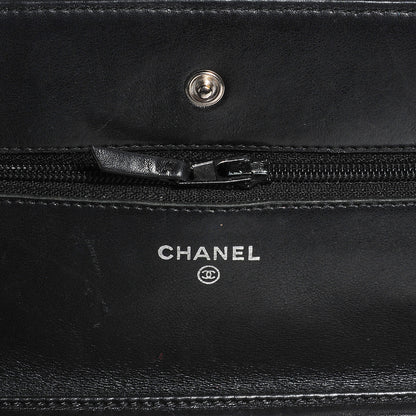 Chanel Striated Patent Wallet On Chain WOC Black 5 of 10
