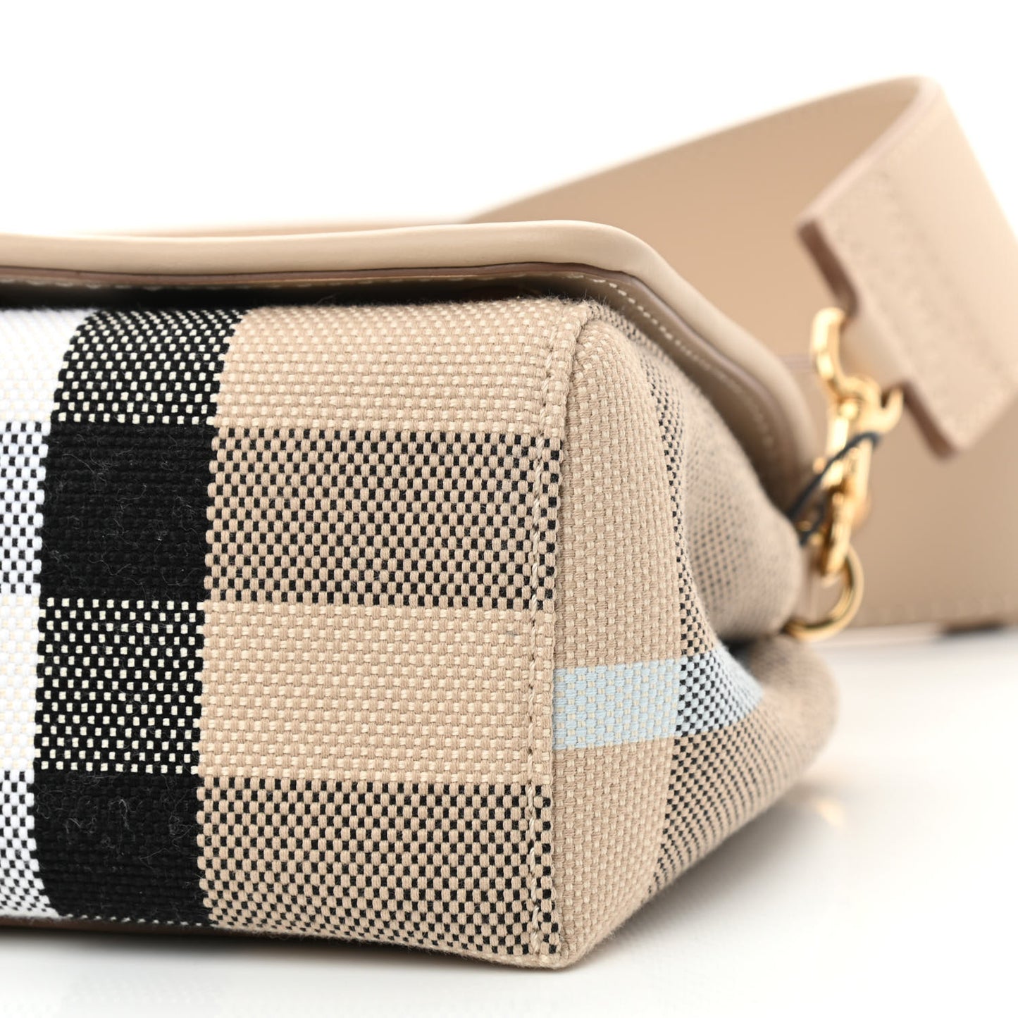 Canvas Check Hackberry Crossbody Bag Soft Fawn