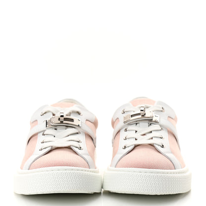 Hermes Calfskin Canvas Day Sneakers 36 Framboise White 2 of 11