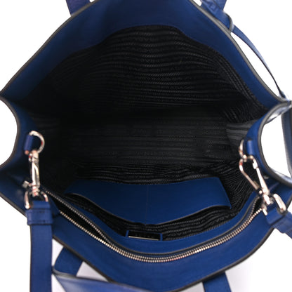 Prada Vitello Daino Shopping Tote Blue 5 of 13
