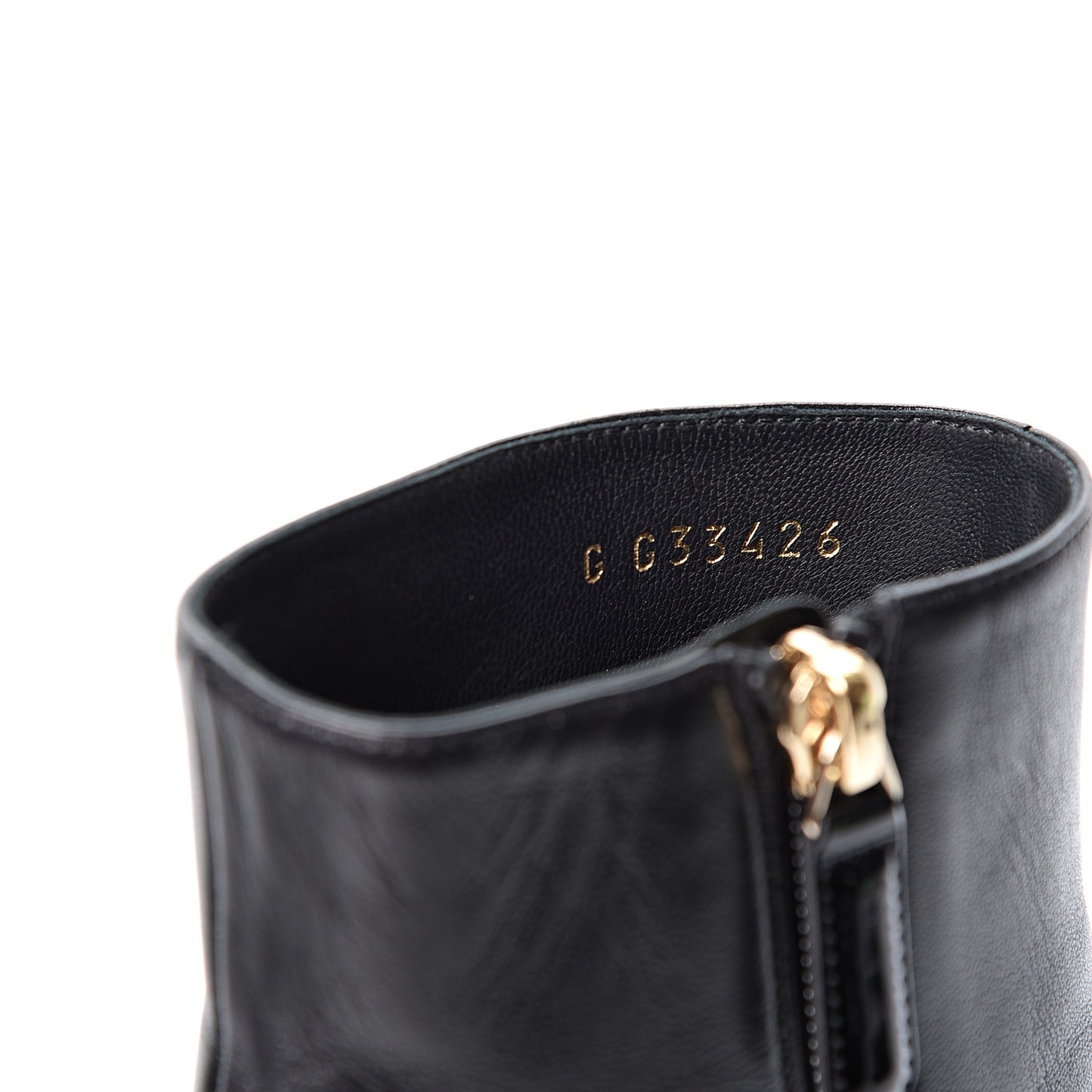 Lambskin Patent Cap Toe Short Ankle Boots 35.5 Black