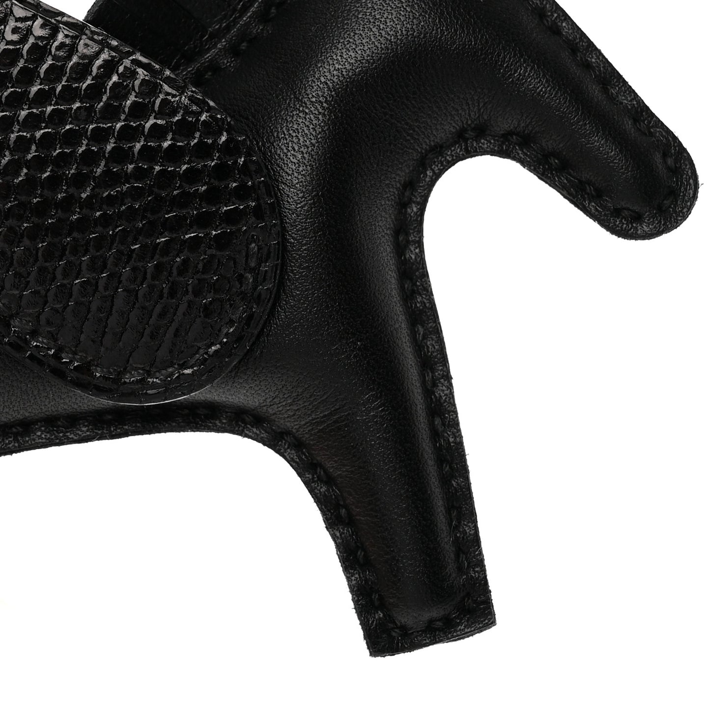 Milo Lambskin Lizard Touch Grigri Rodeo Pegase Horse Bag Charm PM So Black