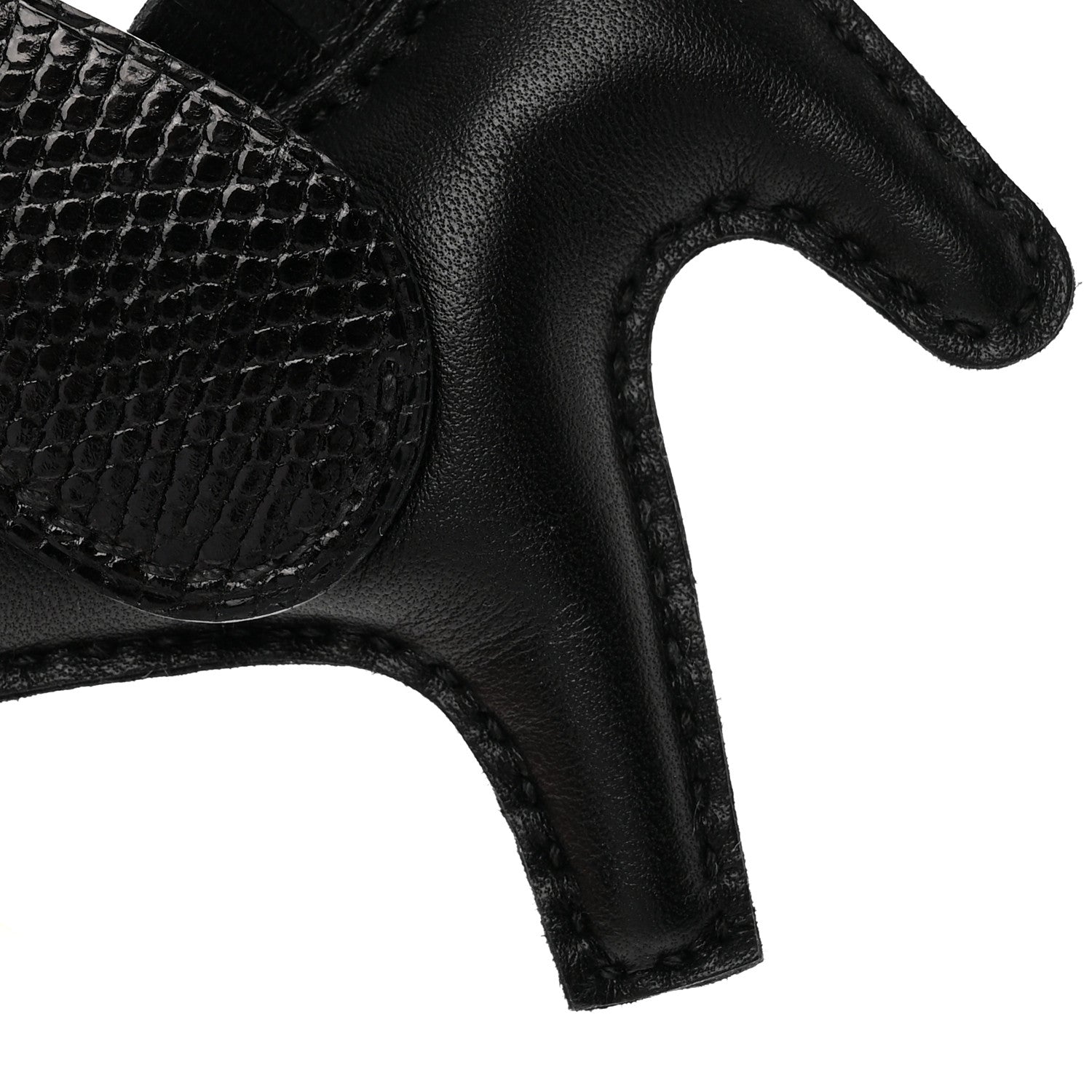 Hermes Milo Lambskin Lizard Touch Grigri Rodeo Pegase Horse Bag Charm PM So Black 5 of 6