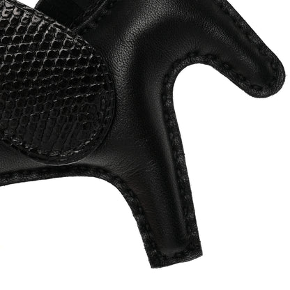Hermes Milo Lambskin Lizard Touch Grigri Rodeo Pegase Horse Bag Charm PM So Black 5 of 6