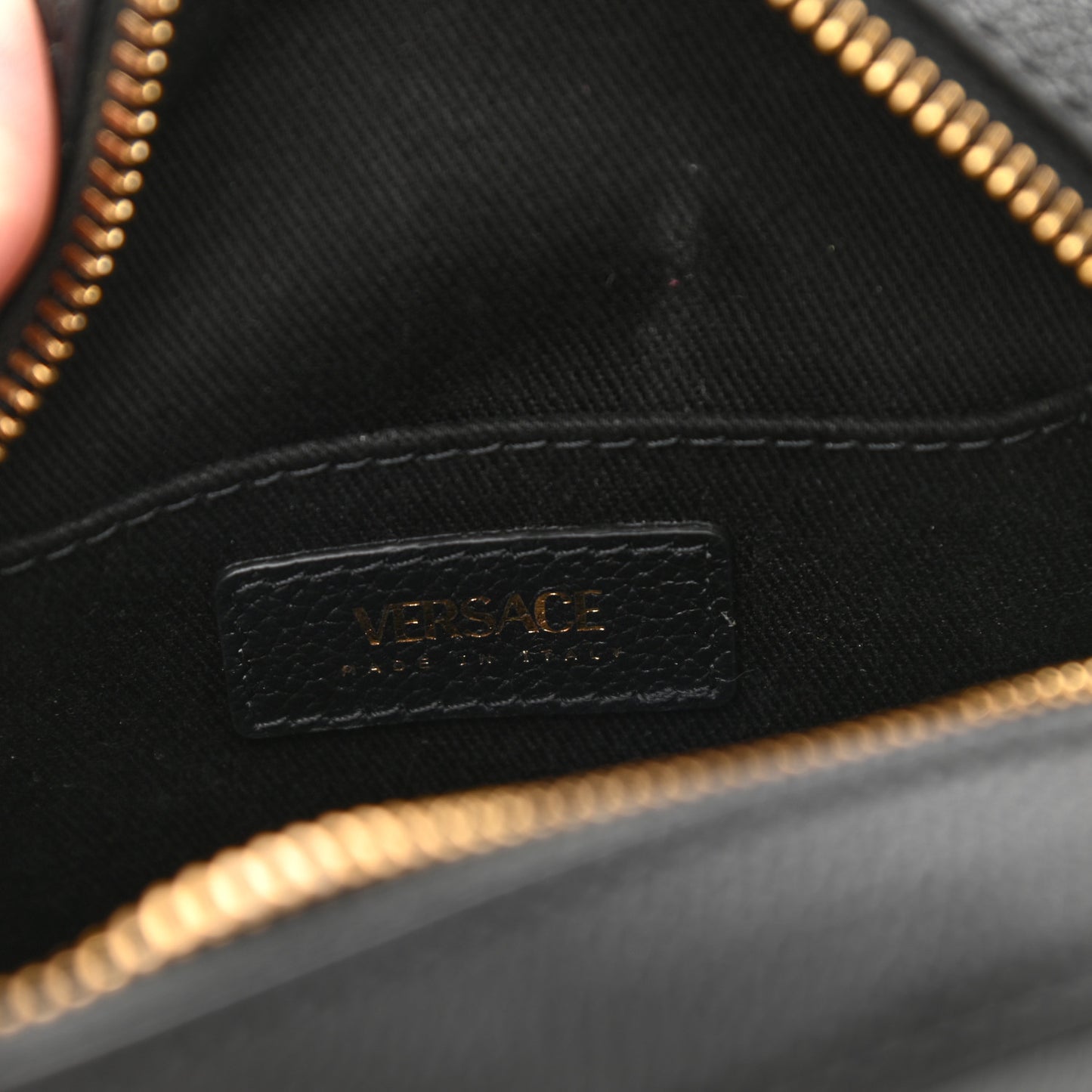 Calfskin La Medusa Round Camera Bag Black
