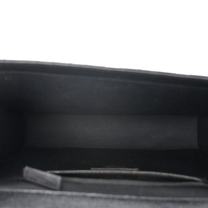 Saint Laurent Grain De Poudre Textured Mixed Matelasse Large Triquilt Monogram Monochrome Satchel Black 5 of 10