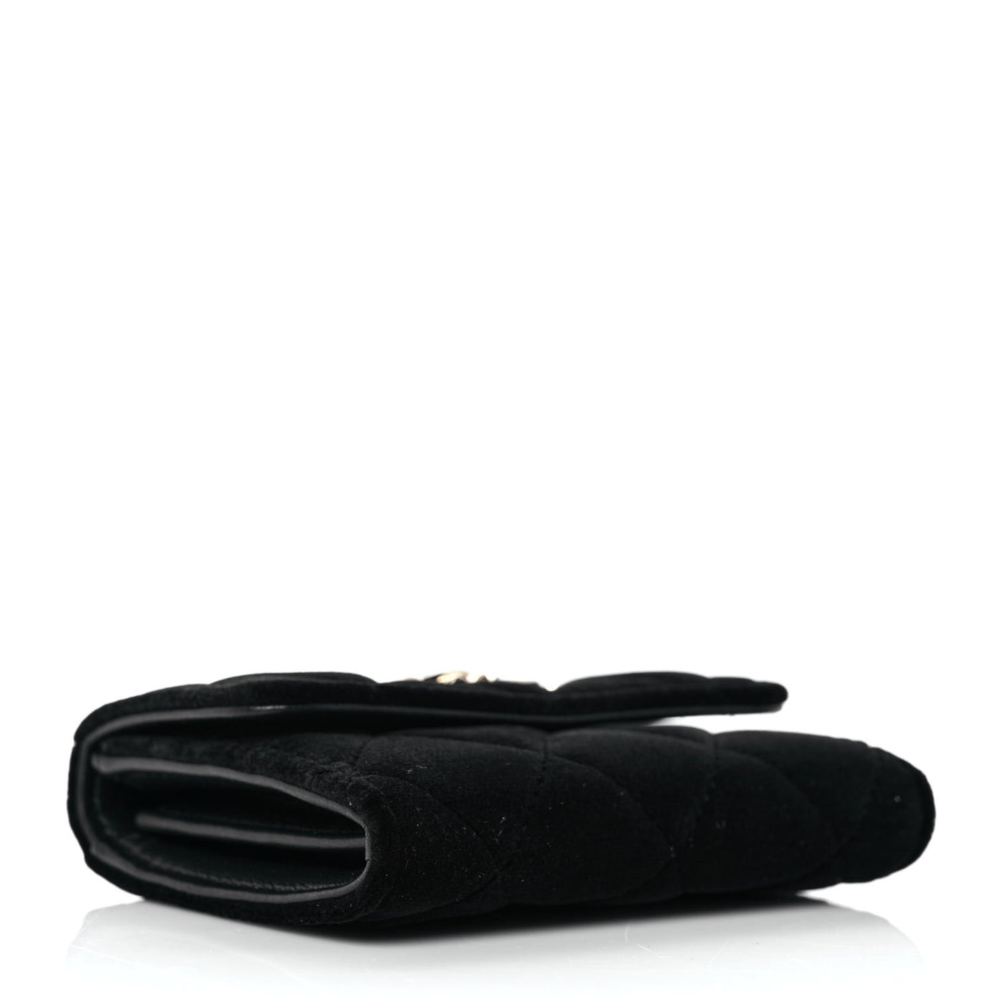 Velvet Quilted Flap Card Holder Black