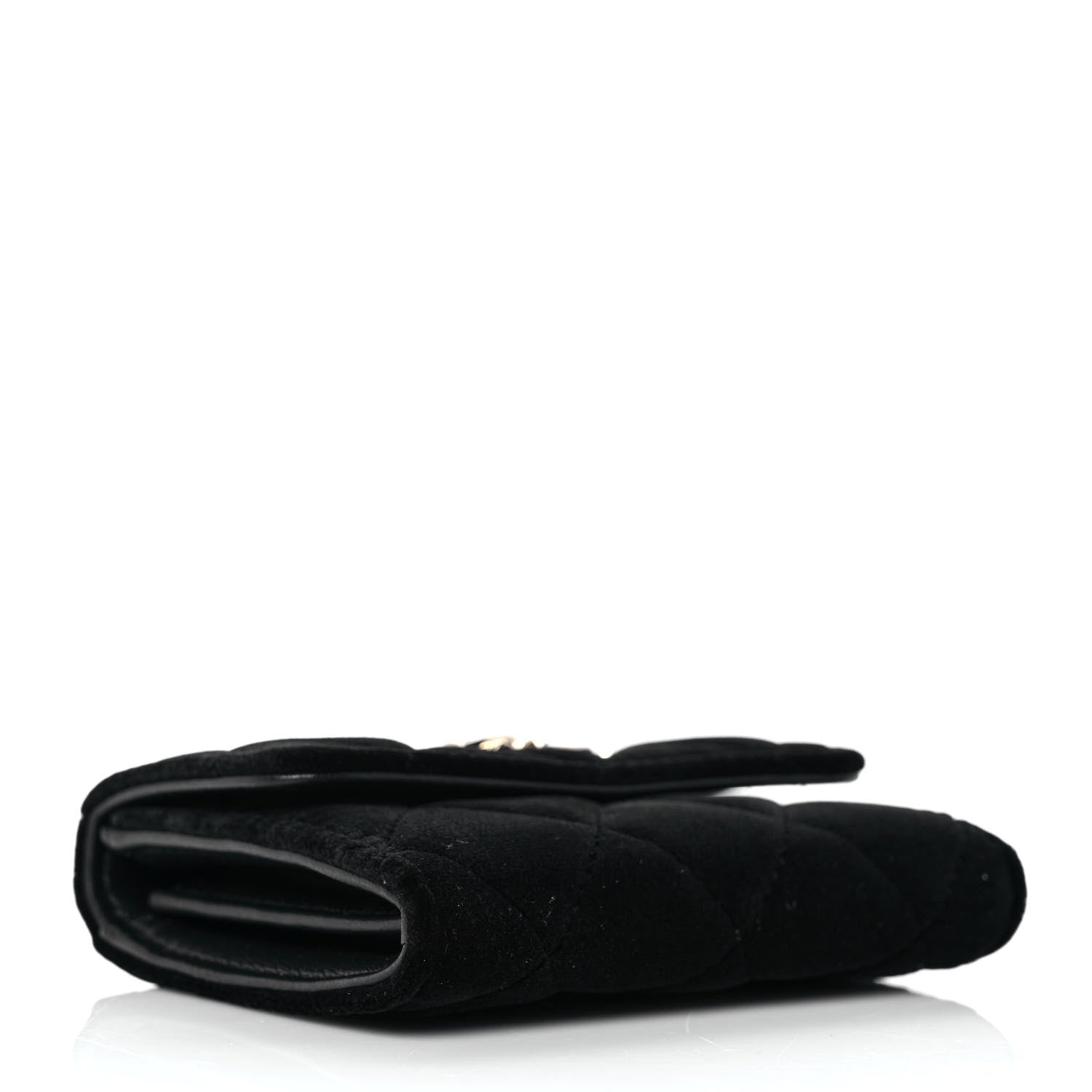 Chanel Velvet Quilted Flap Card Holder Black 4 of 10