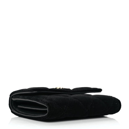 Chanel Velvet Quilted Flap Card Holder Black 4 of 10