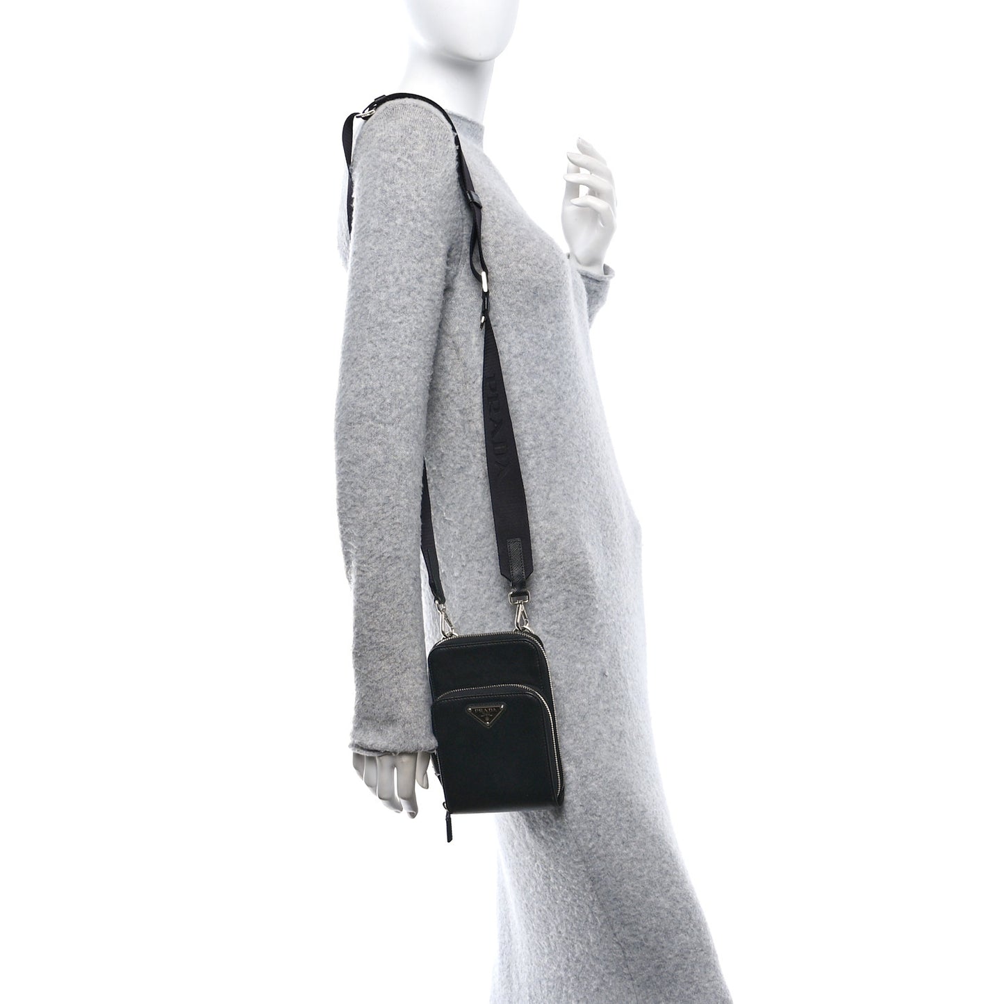 Saffiano Smartphone Case Crossbody Black