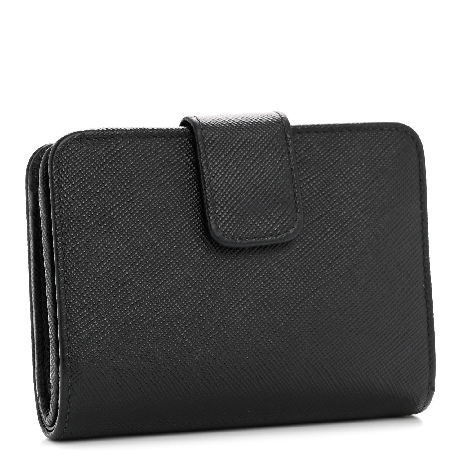 Prada Saffiano Compact Zip Around Wallet Black 1818998 – FASHIONPHILE