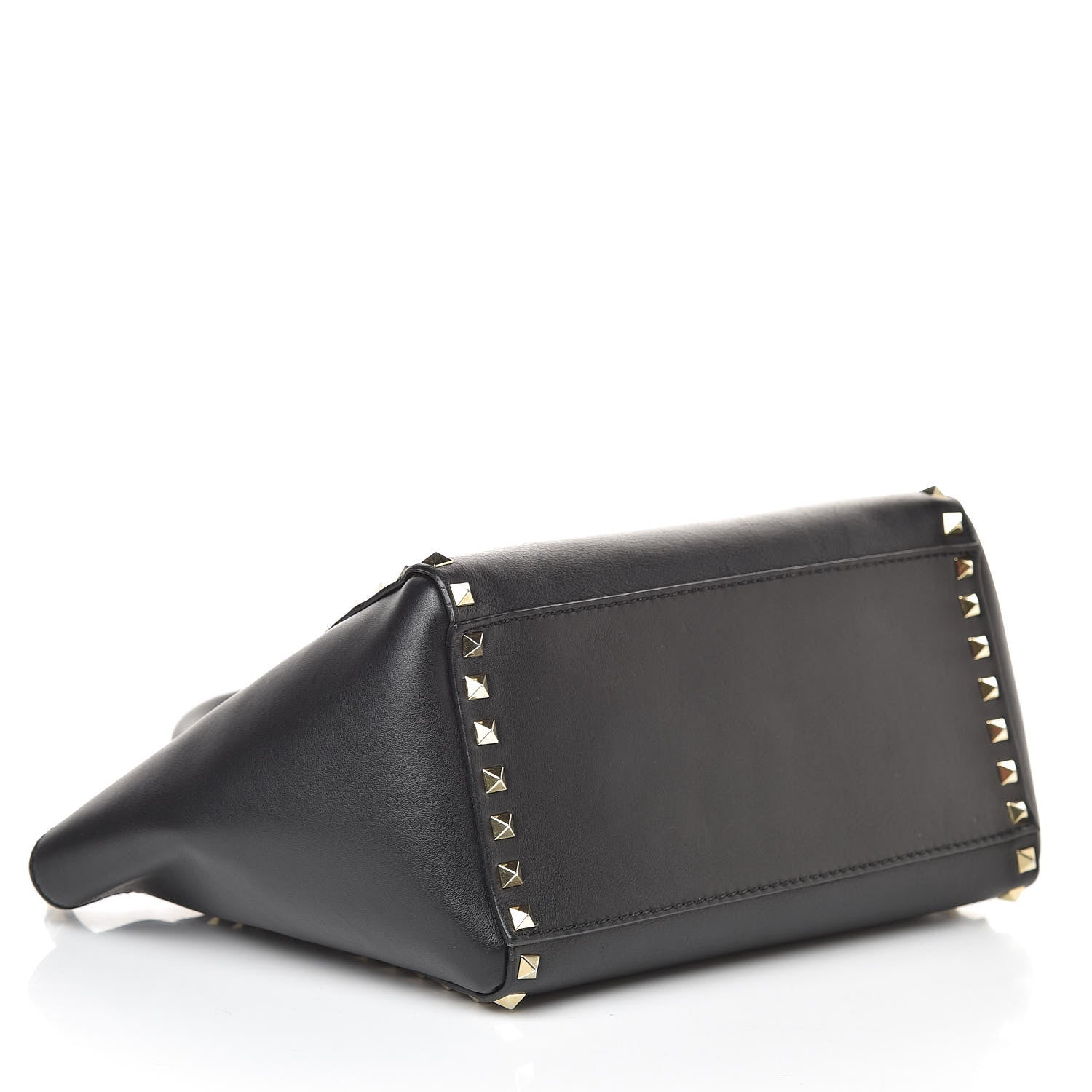 Valentino Garavani Vitello Small Rockstud Double Handle Tote Black 4 of 12