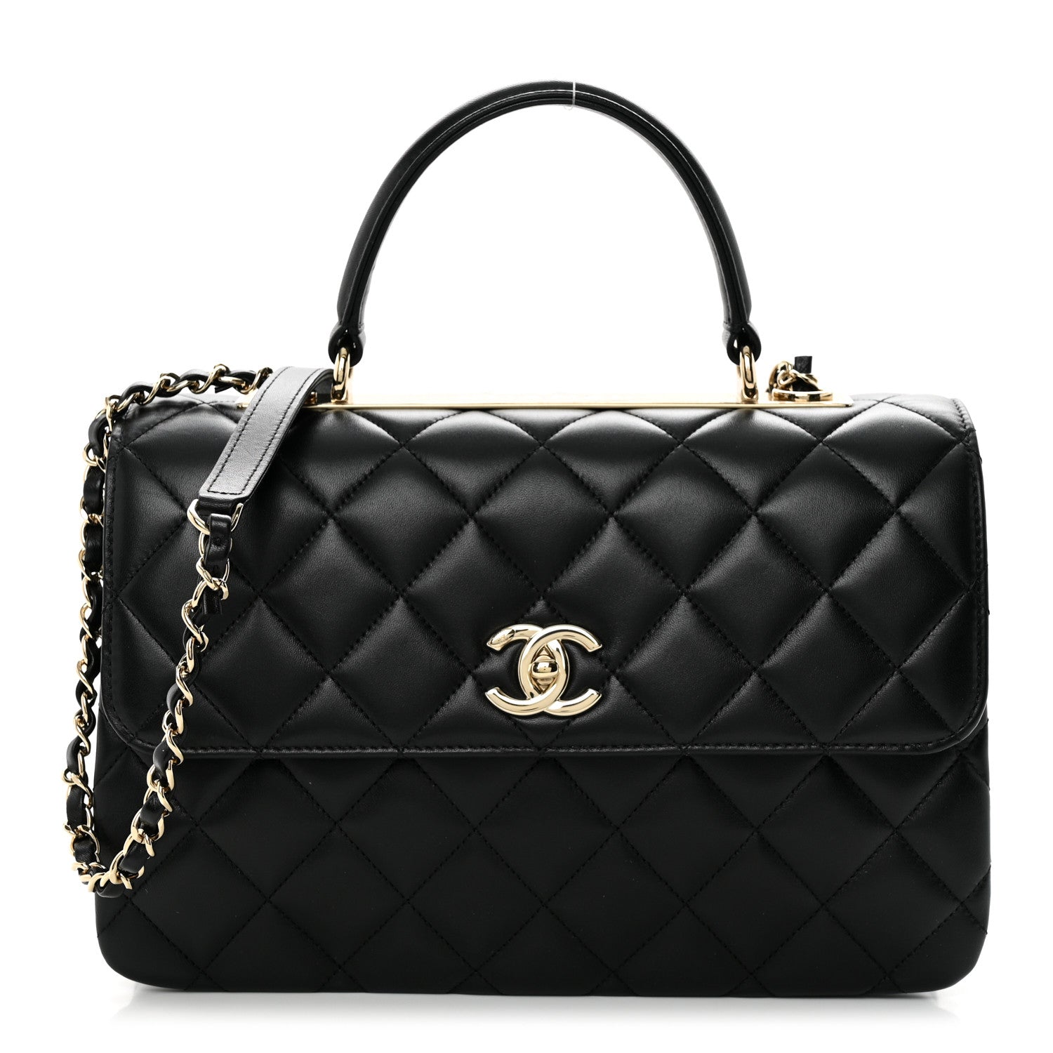 Chanel Lambskin Quilted Medium Trendy CC Flap Dual Handle Bag Black 1 of 11