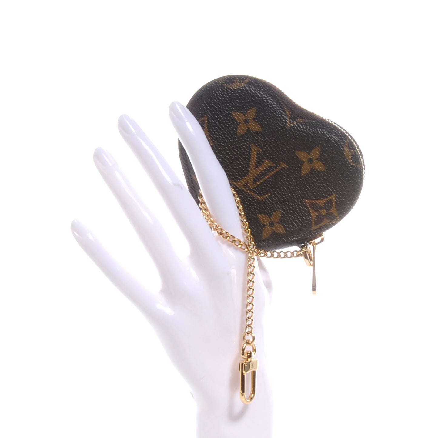 Monogram Leopard Coeur Heart Coin Purse Blanc Corail