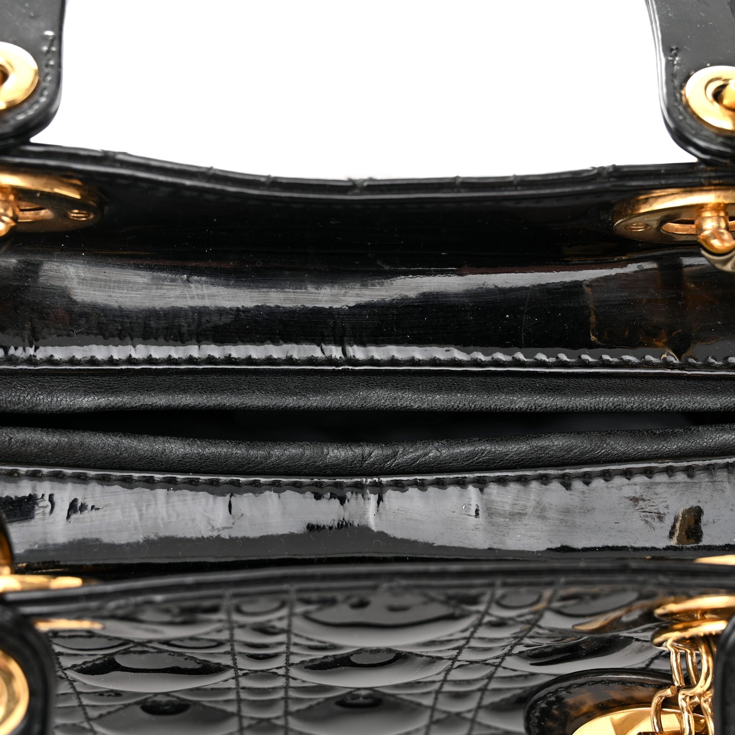 Patent Cannage Medium Lady Dior Black