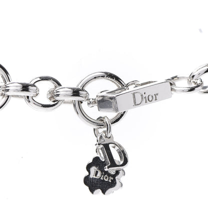 Christian Dior Crystal Charms Necklace Silver 8 of 8