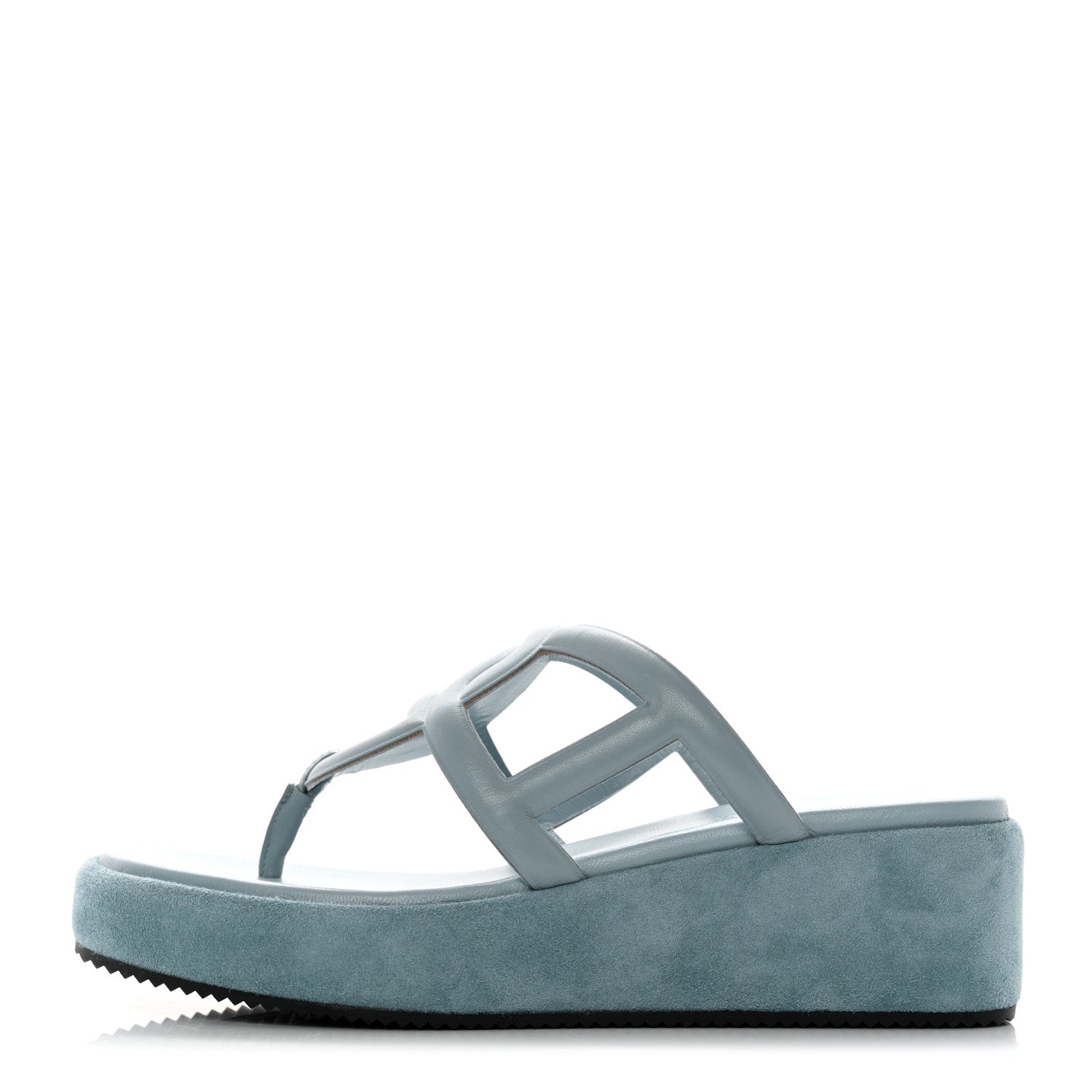Hermes Nappa Gipsy Sandals 37 Vert D'eau 1 of 9