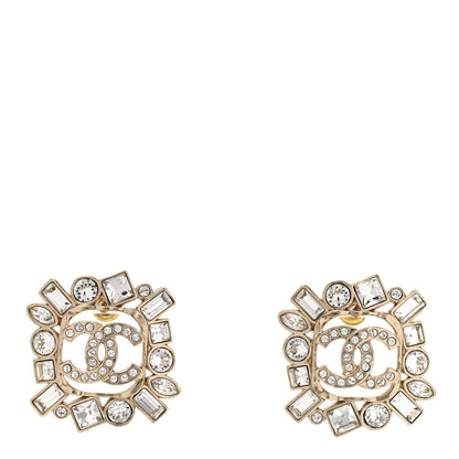 Chanel Baguette Crystal CC Cluster Earrings Silver 1 of 5