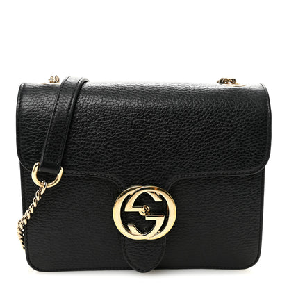 Gucci Dollar Calfskin Small Interlocking G Shoulder Bag Black 1 of 10