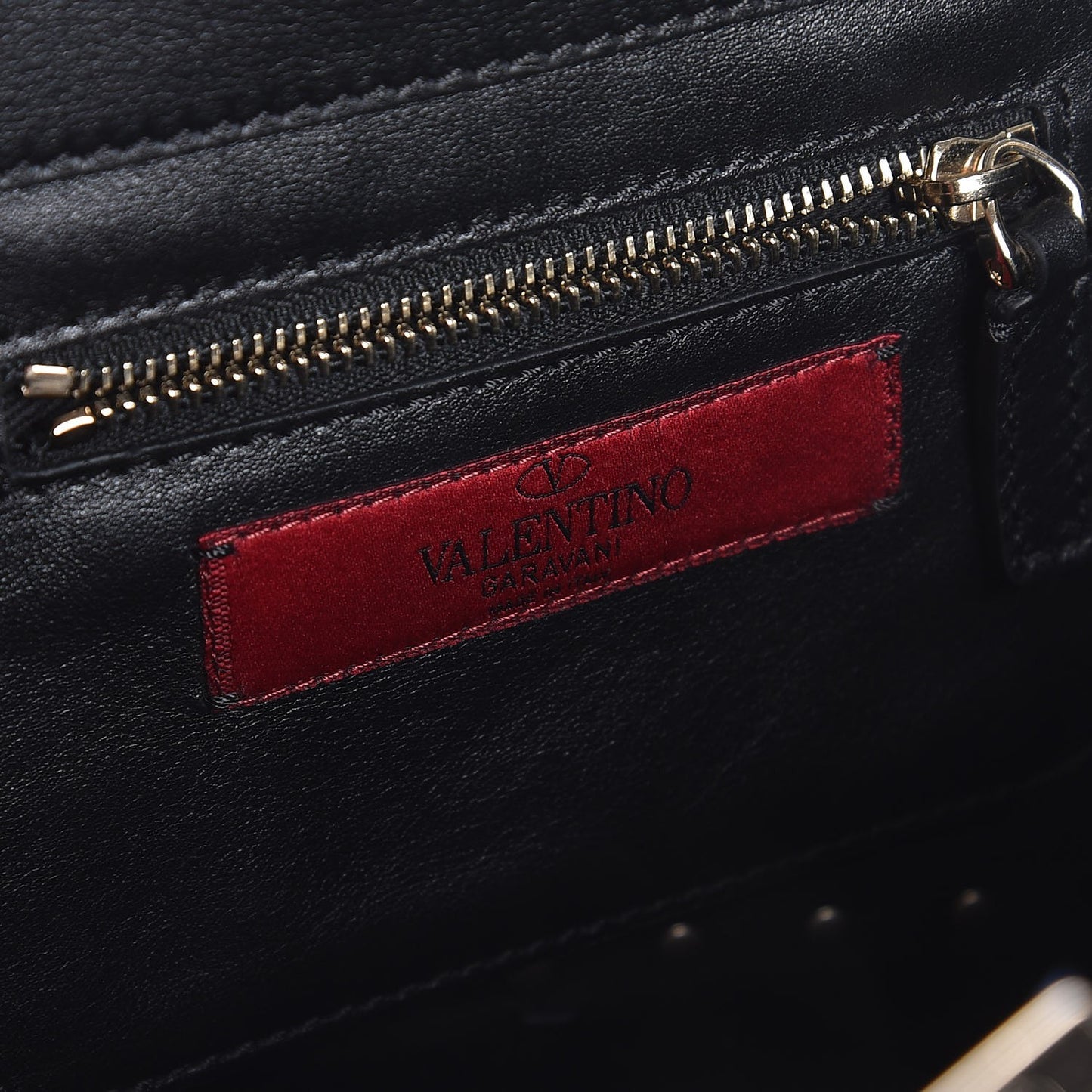 Vitello Mini Rockstud Tote Black