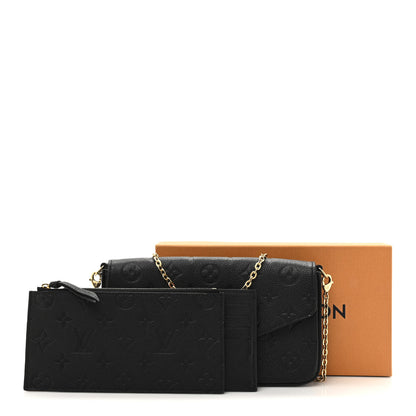 Louis Vuitton Empreinte Pochette Felicie Chain Wallet Black 35 of 37