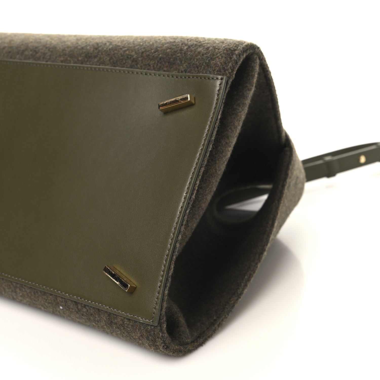Salvatore Ferragamo Wool Felt Medium Hug Bag New Olive 10 of 10