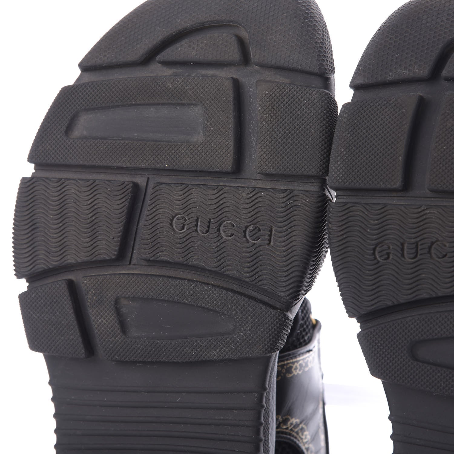 Gucci Nappa Mesh Chambre des Squelettes Mens Aguru Sandals 9 Black Gold 10 of 13