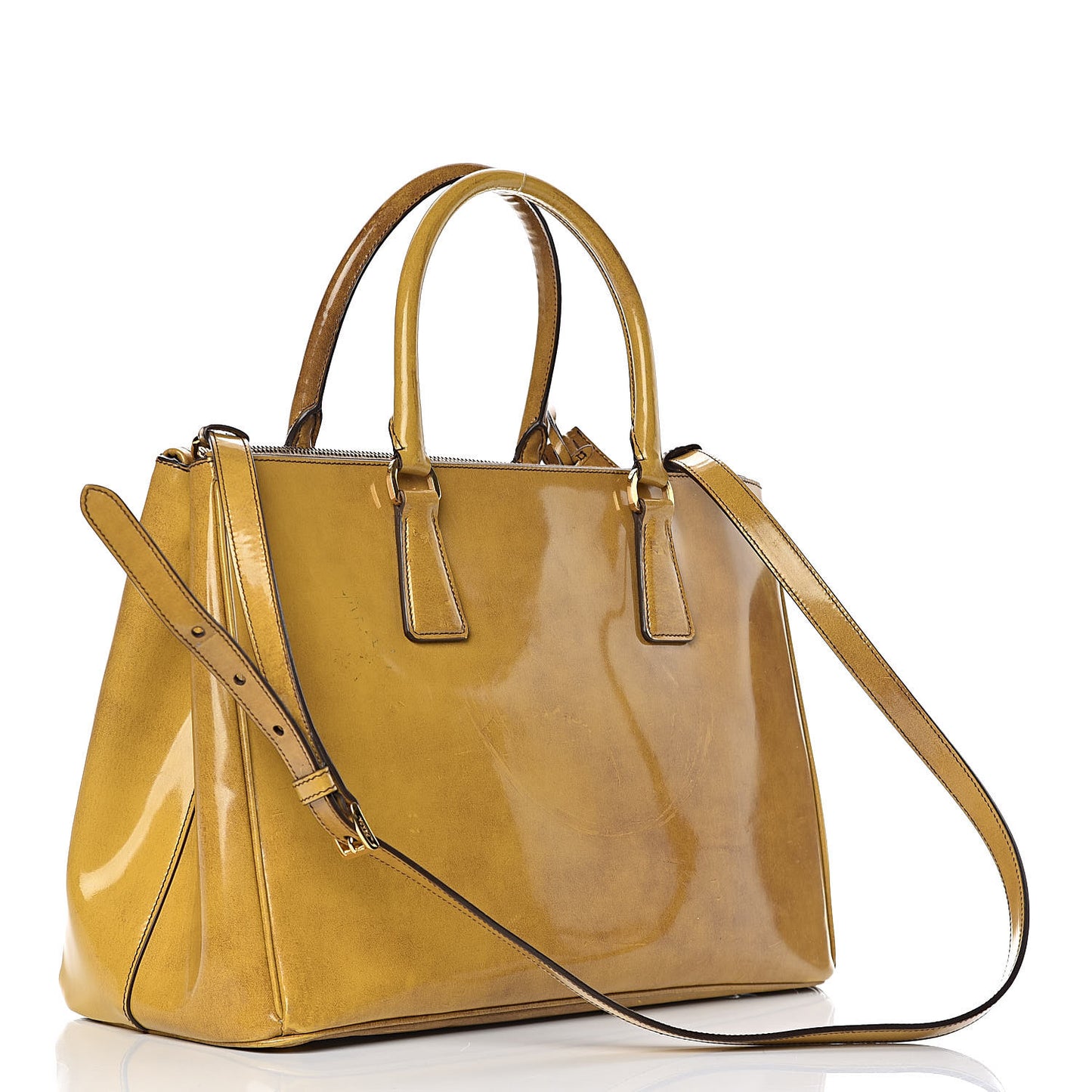 Spazzolato Medium Double Zip Tote Sole Fume