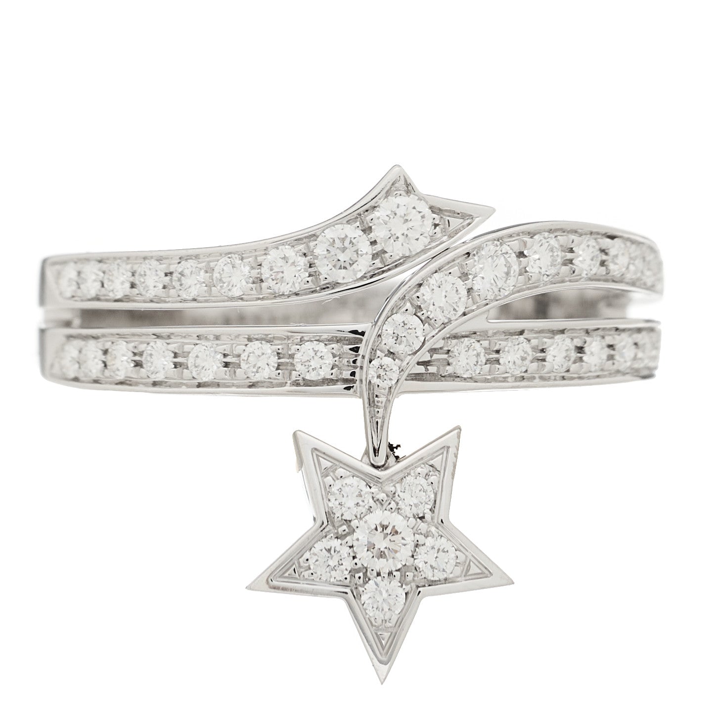 18K White Gold Diamond Etolie Filante Ring 60 9