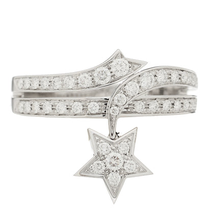 Chanel 18K White Gold Diamond Etolie Filante Ring 60 9 1 of 6