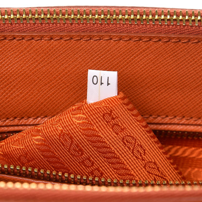 Prada Saffiano Mini Galleria Double Zip Tote Papaya 9 of 10