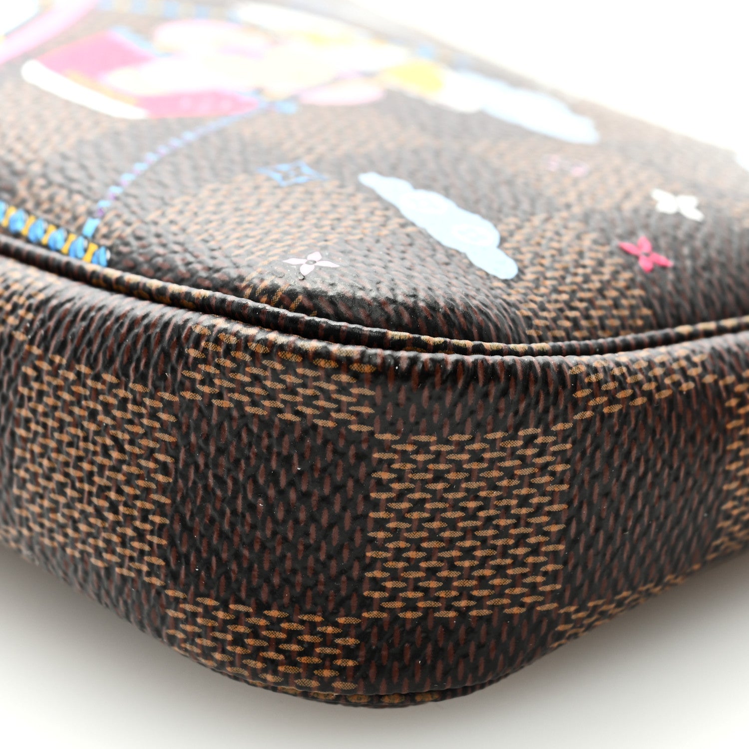 Louis Vuitton Damier Ebene 2020 Christmas Animation Big Wheel Mini Pochette Accessories Rose Ballerine 8 of 8
