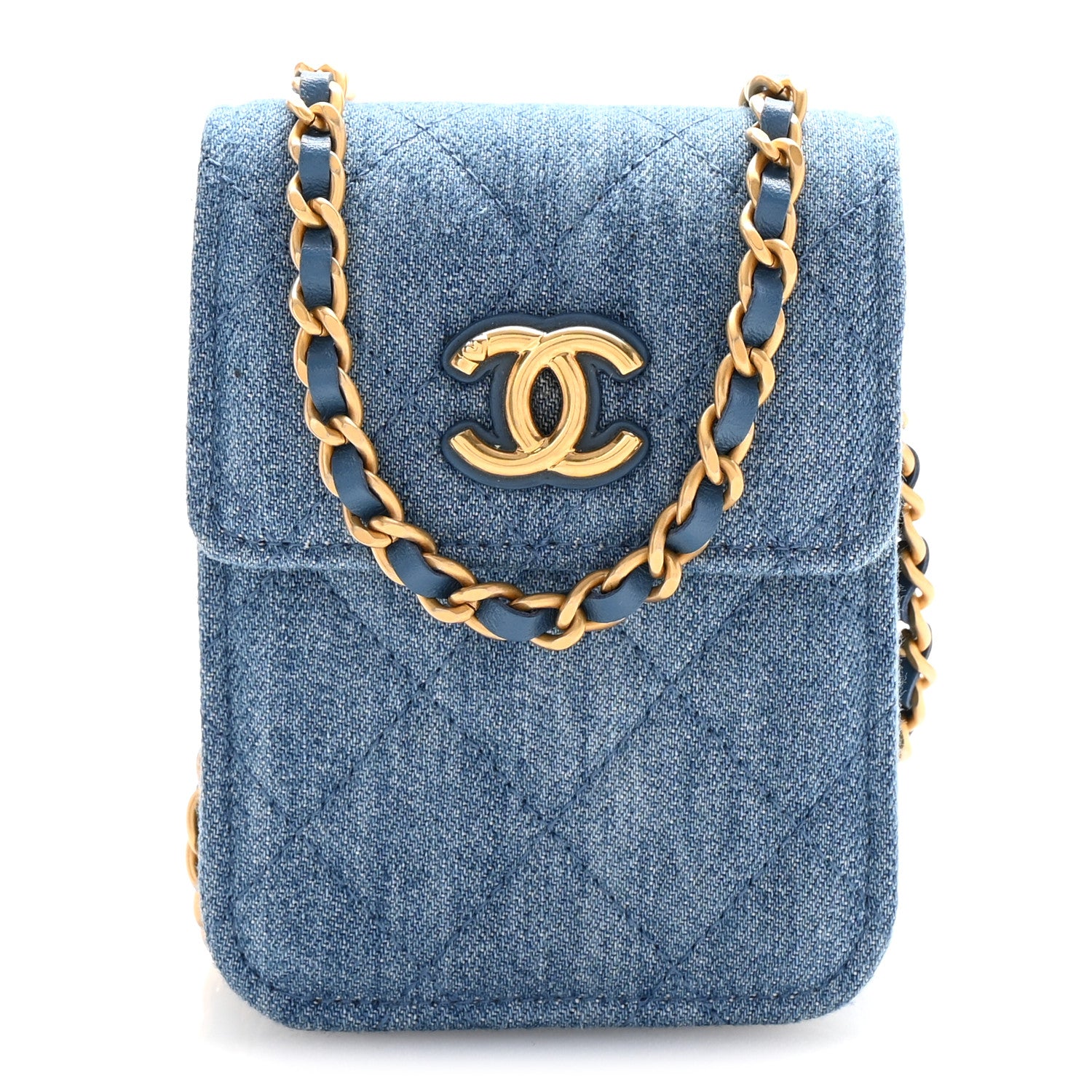 Chanel Denim Quilted Flap Mini Crossbody Blue 1 of 11