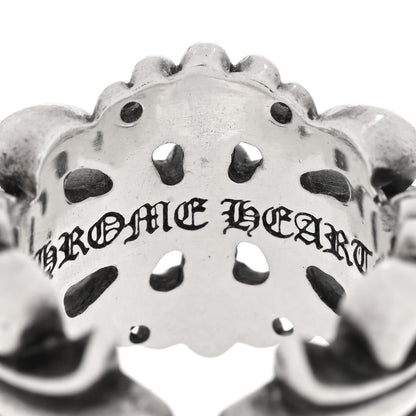 Chrome Hearts Sterling Silver Double Floral Cross Ring 56 7.5 4 of 4