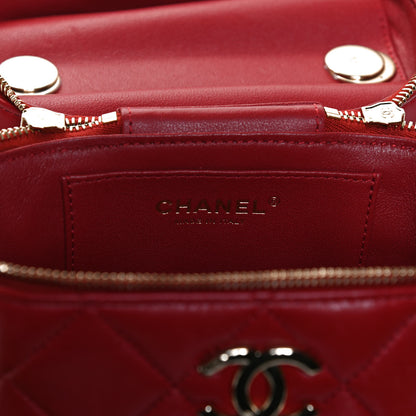 Chanel Lambskin Quilted Trendy Vanity Case Red 6 of 13