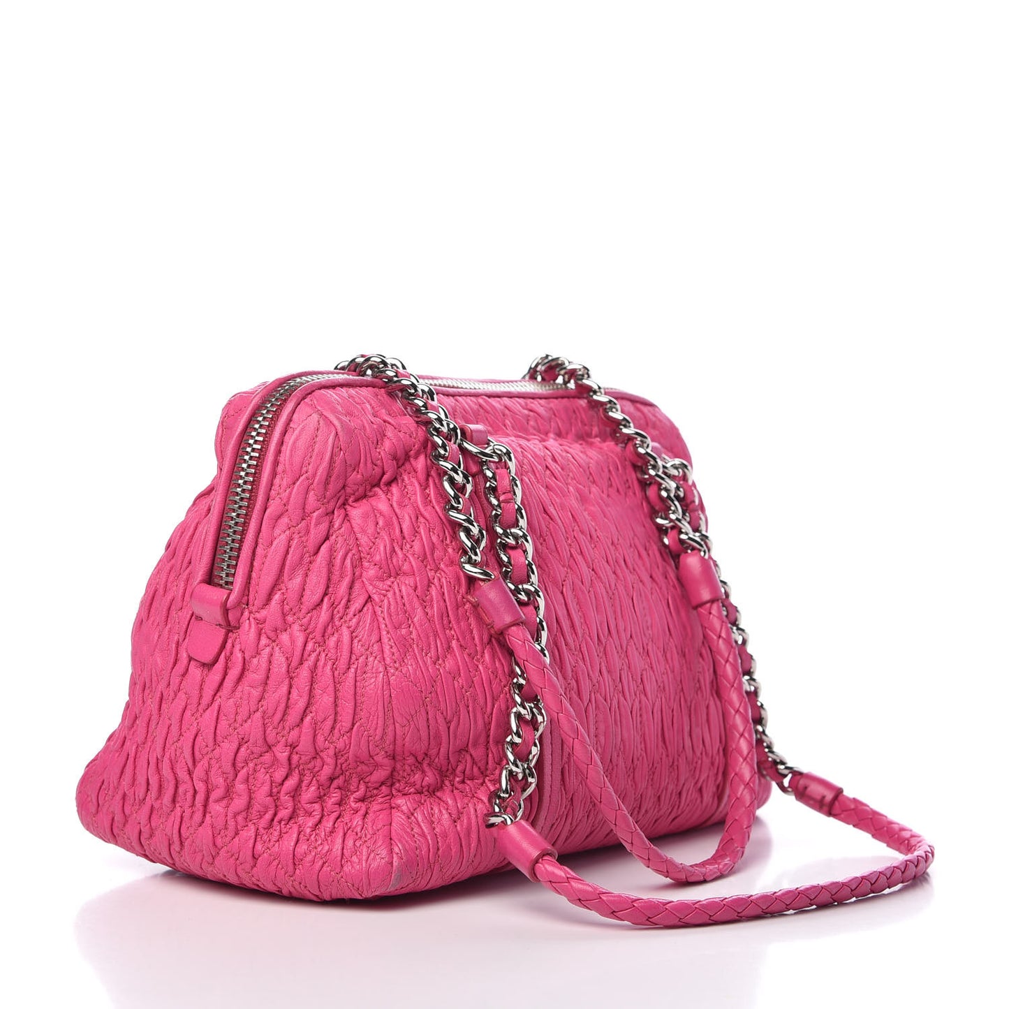 Nappa Matelasse Shoulder Bag Fuxia