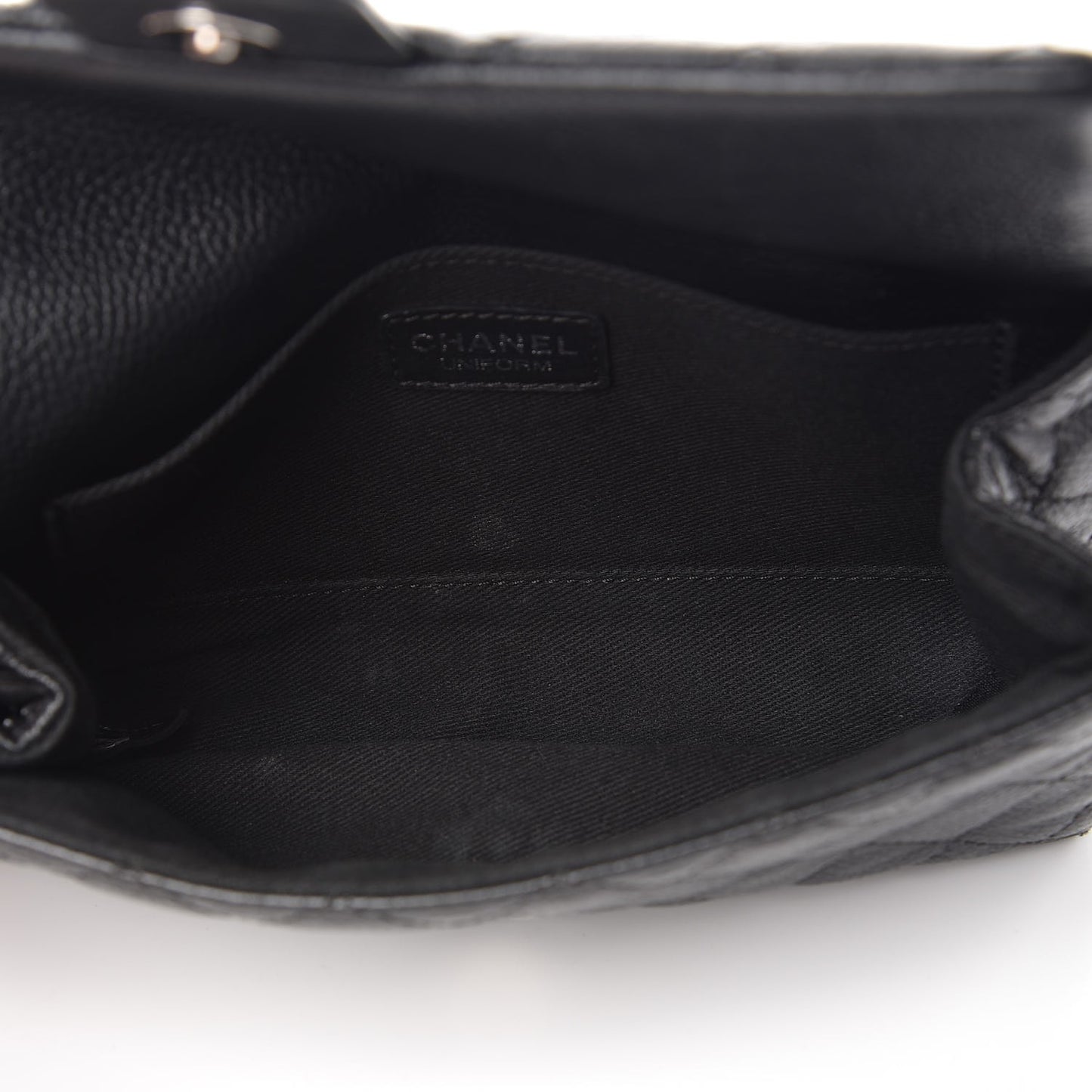 Grained Calfskin Quilted 2.55 Reissue Flap Belt Bag Clutch Black
