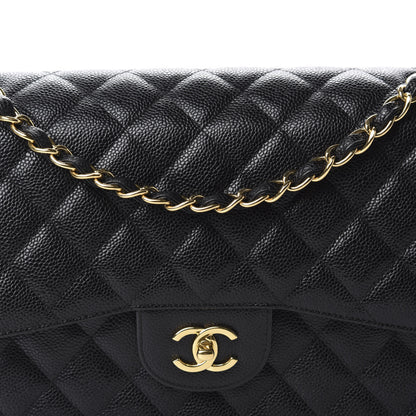 Chanel Caviar Quilted Jumbo Double Flap Black 10 of 11