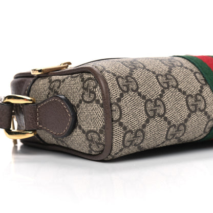 Gucci GG Supreme Monogram Web Mini Ophidia Shoulder Bag Brown 7 of 8