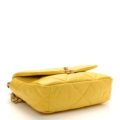 Chanel Lambskin Quilted Medium Chanel 19 Flap Yellow 3 of 9