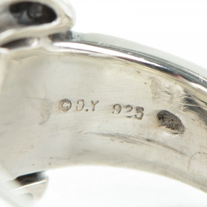 David Yurman Sterling Silver Diamond Buckle Ring 53 6.5 4 of 4
