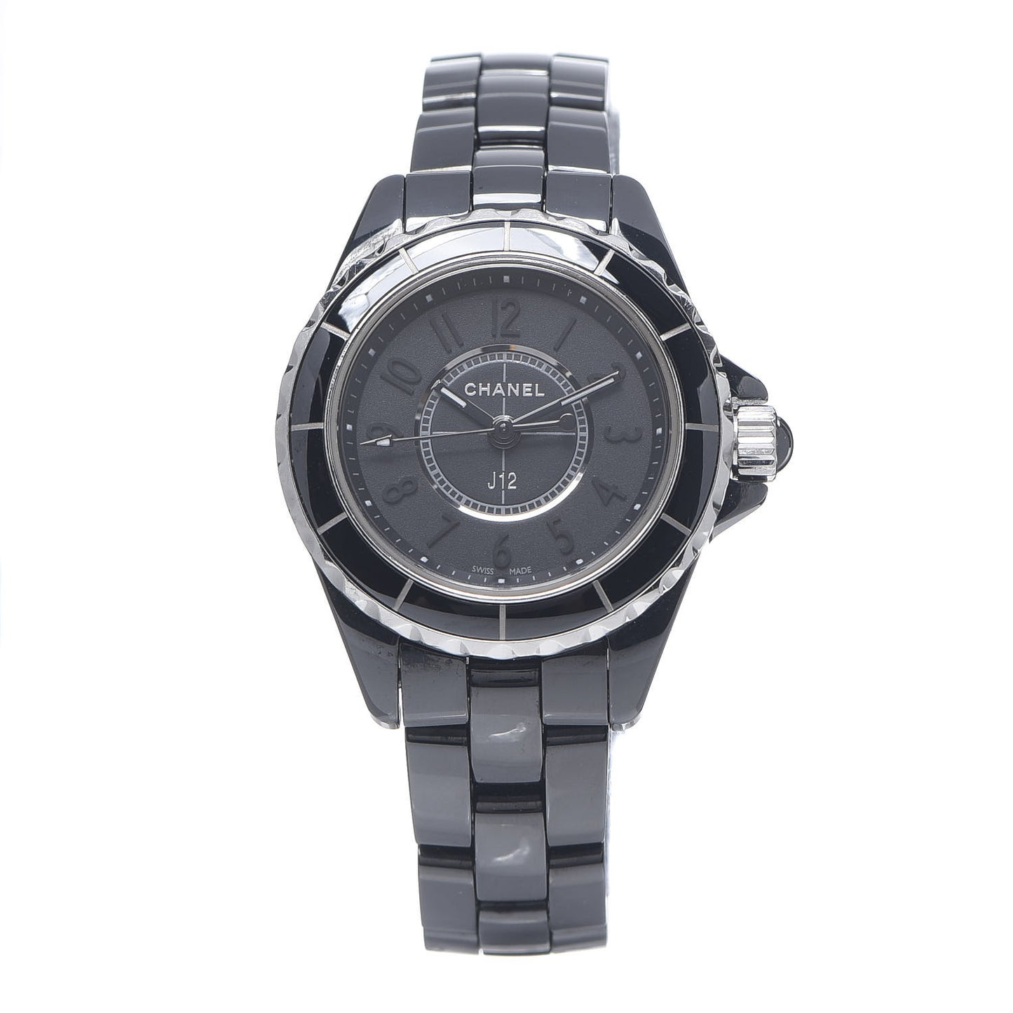 Stainless Steel Ceramic 29mm J12 Quartz Watch Black