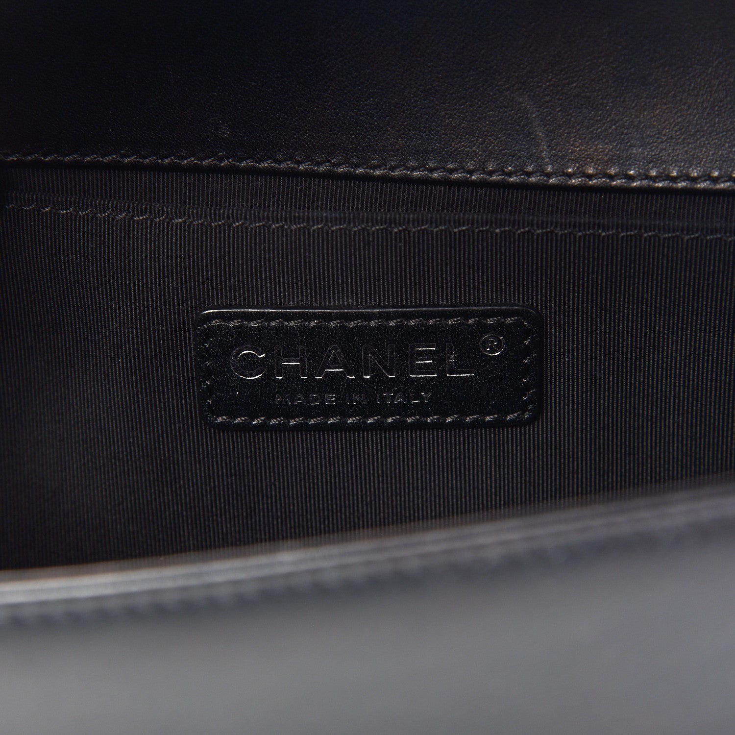 Chanel Calfskin Chevron Quilted Medium Boy Flap Black 8 of 9